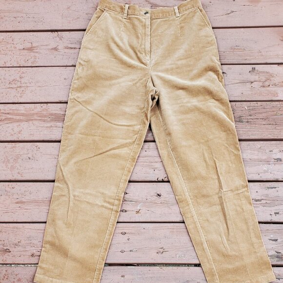LL Bean Tan Corduroy Pants - Size 14 - Picture 1 of 9